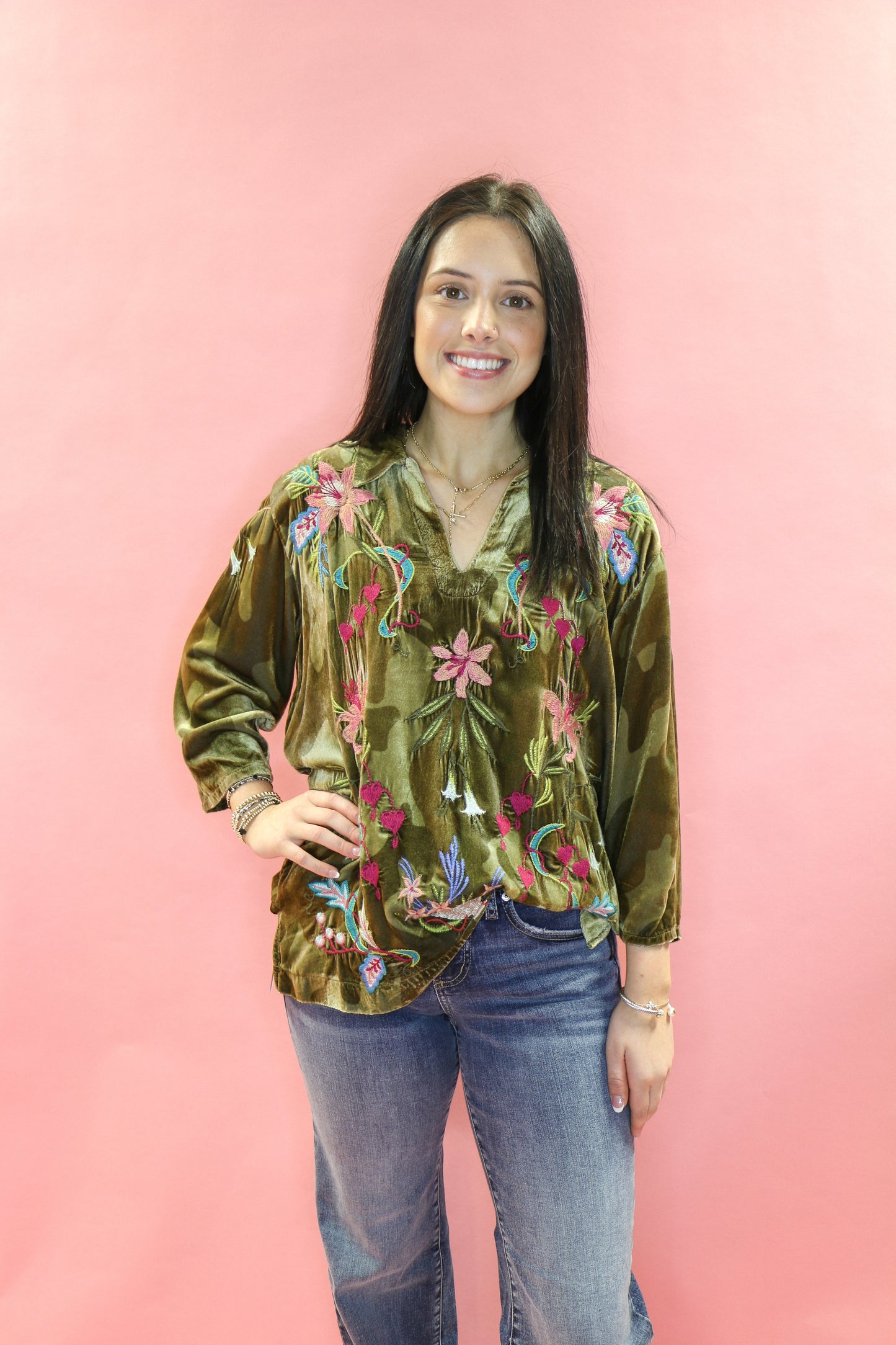 Velvet Pop Over Shirt