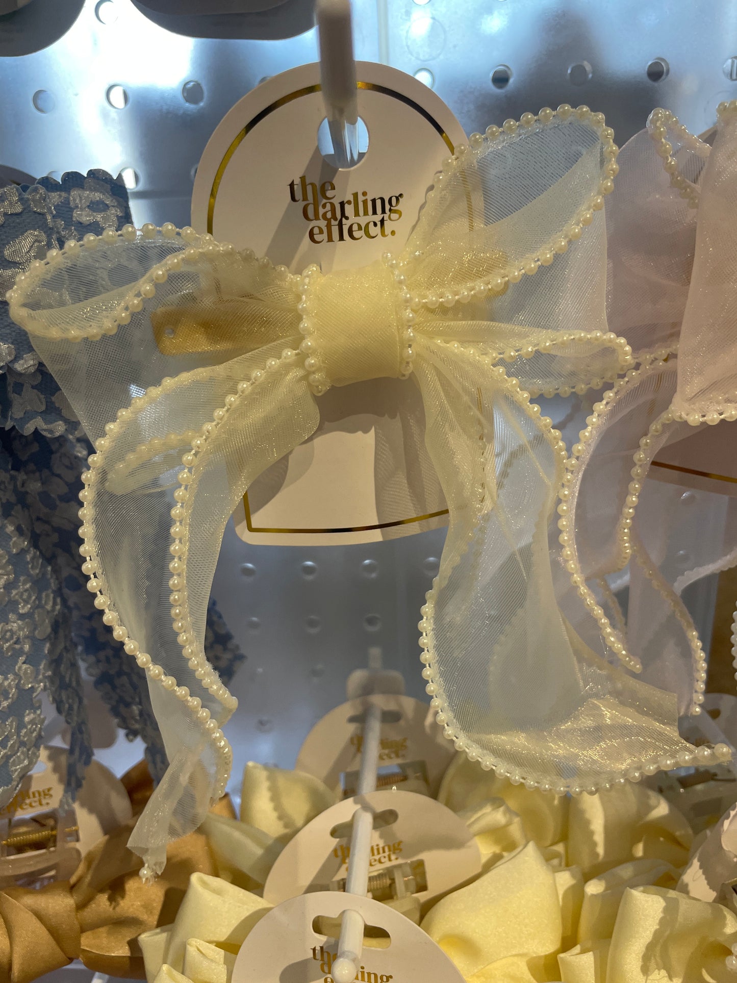 SHEER PEARL HAIRBOW