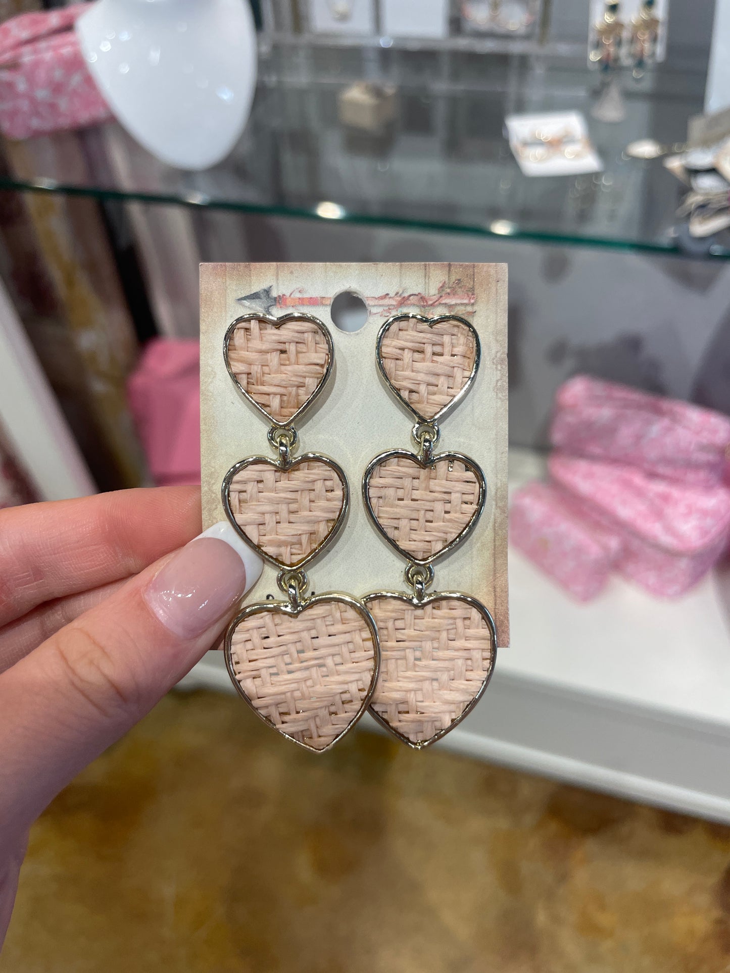 3 heart earrings