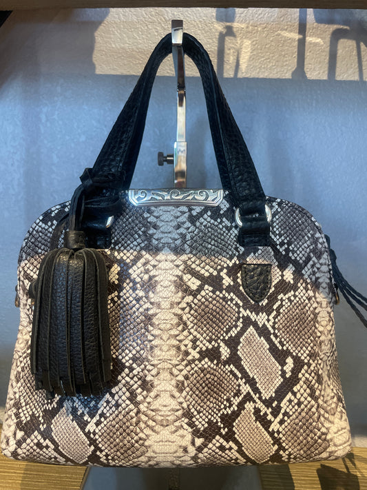 SNAKEPRINT/BLK RONAN SATCHEL