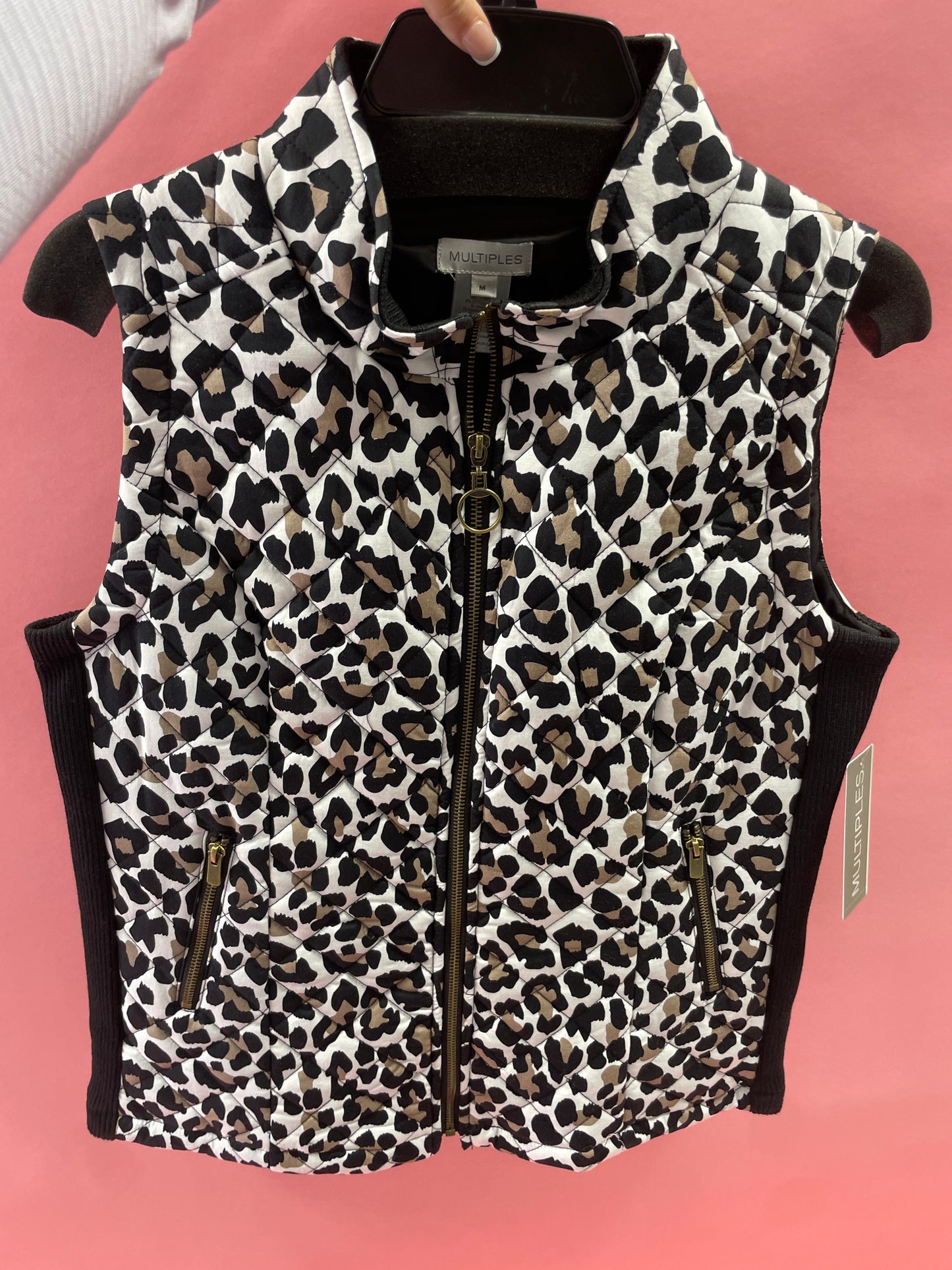 Zip Thru Stand Collar Zip PKt Vest (multi)