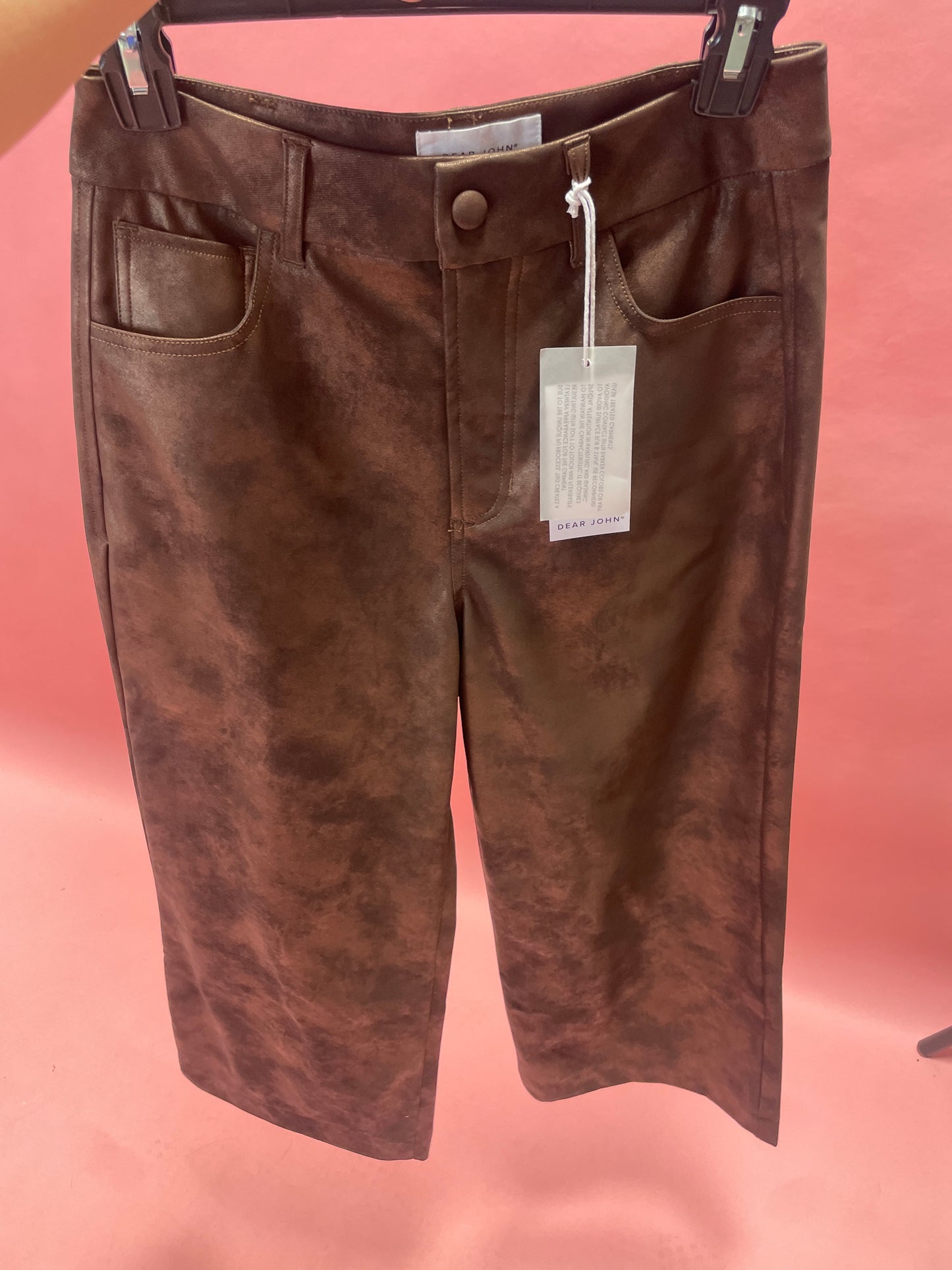 brown shimmer crop pants