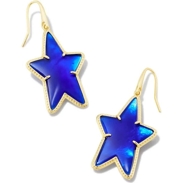 ada star drop ear gld cobalt