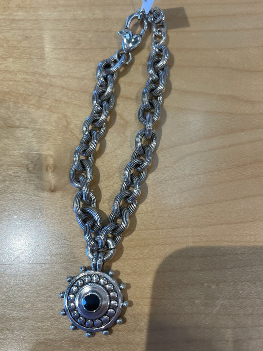 PEBBLE DOT MEDALI BLK BRACELET