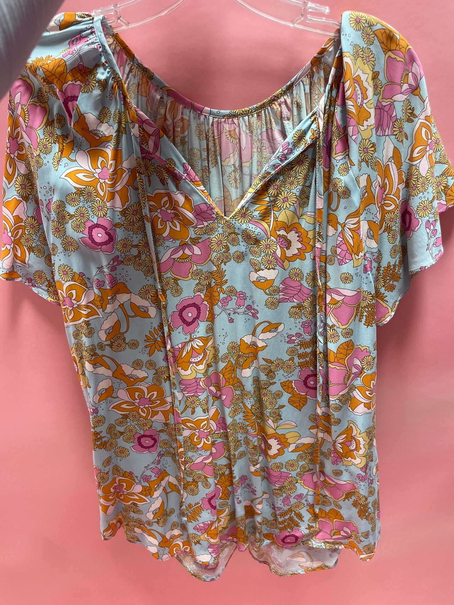 Multi V Neck Flutter Blouse