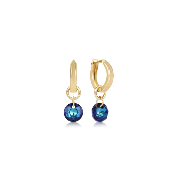 Huggie gold reflection earrings