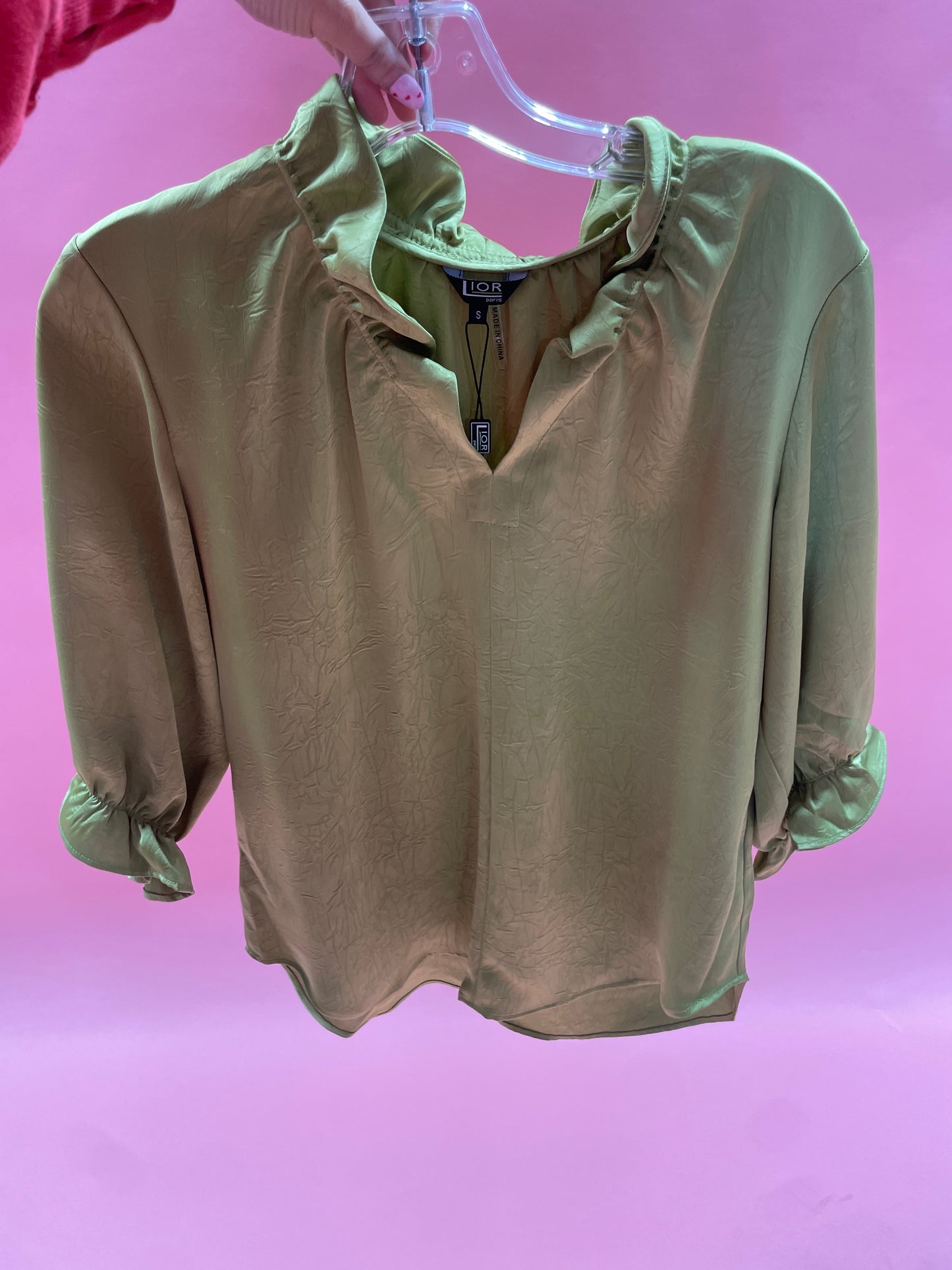 SLIK GREEN LEAF COLOR TOP LONG SLEEVE