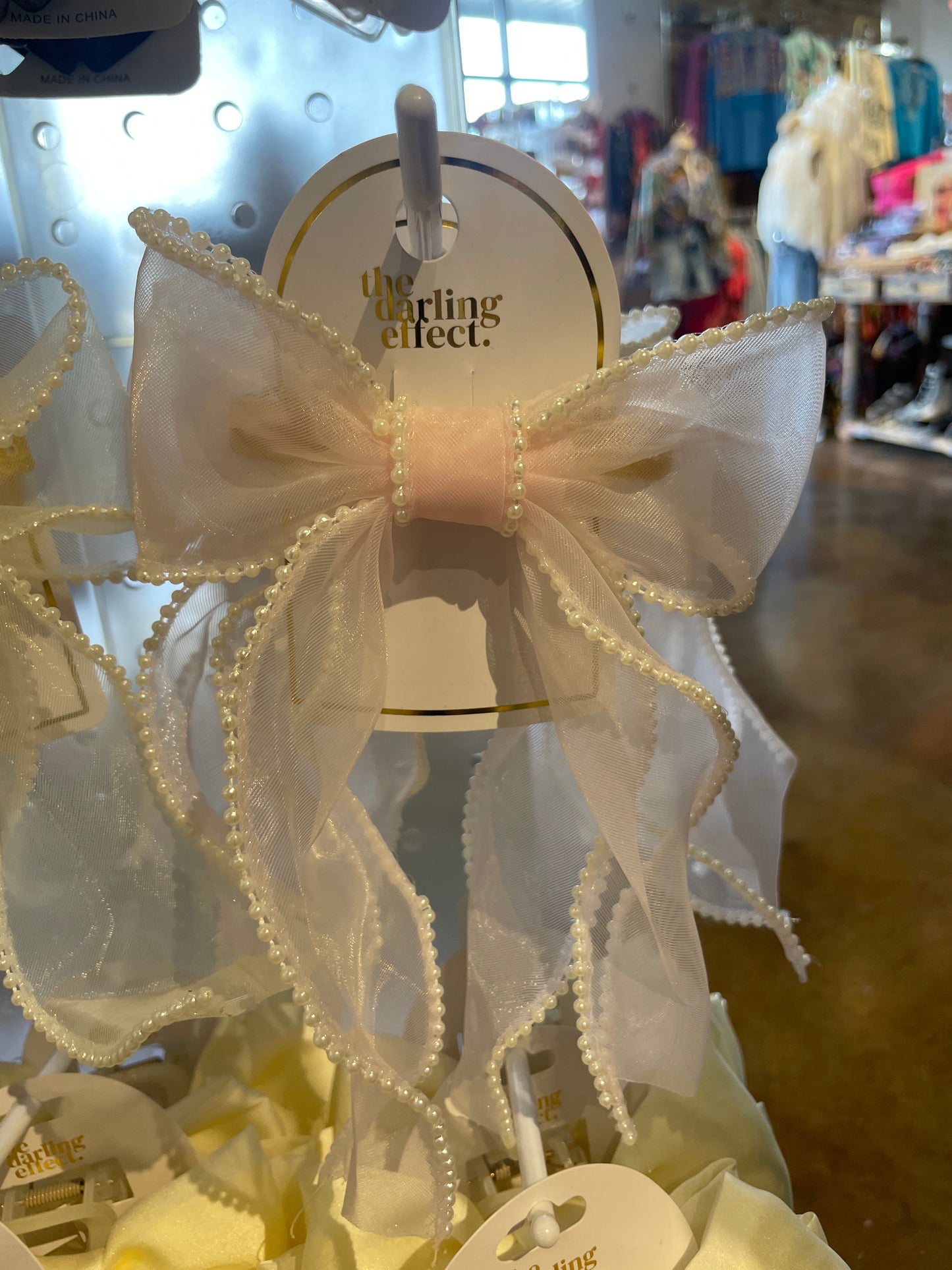 SHEER PEARL HAIRBOW