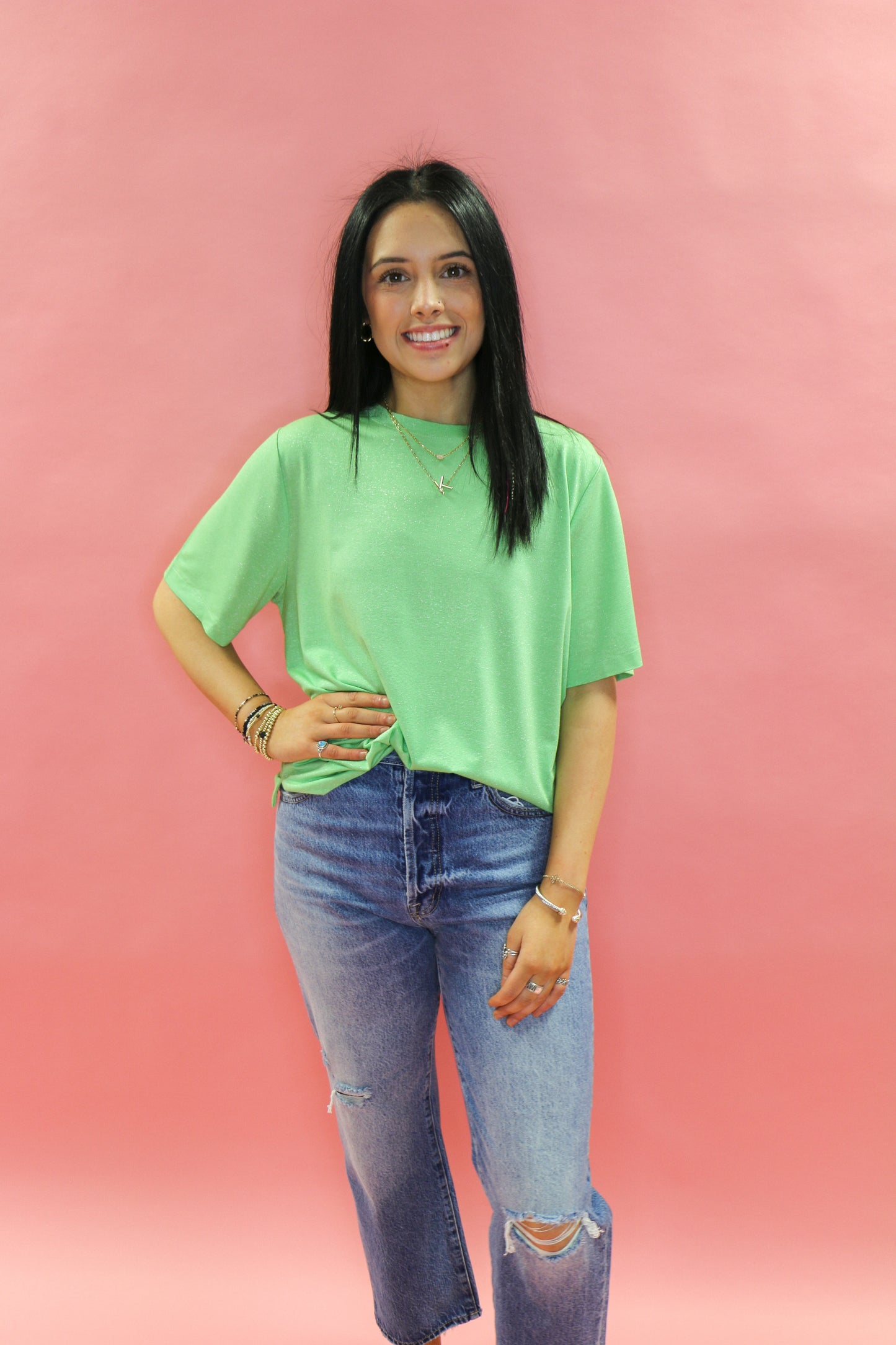 GLITTLER PLAIN COLOR TOPS