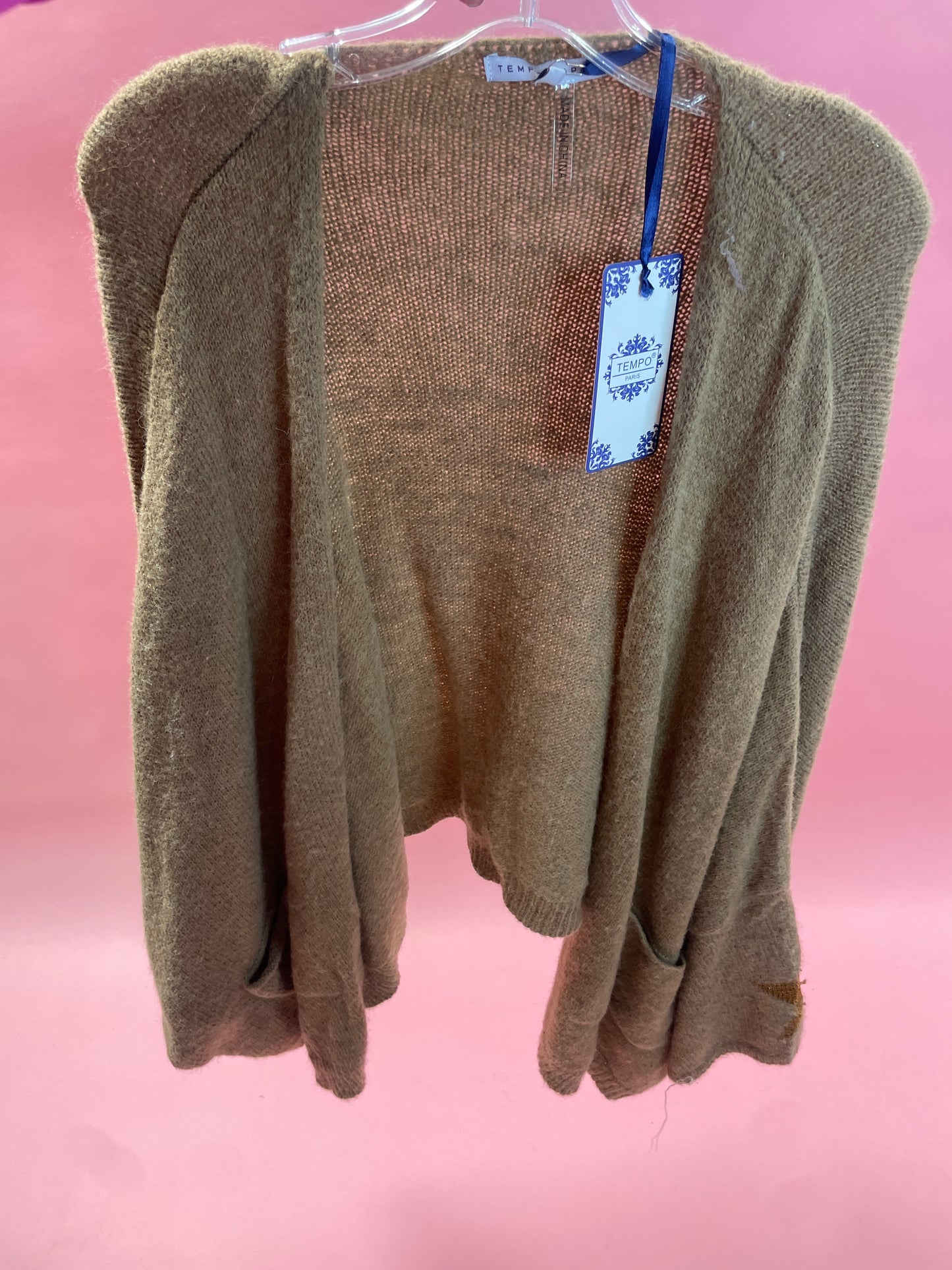 LIGHT BROWN W/ GOLD STAR CARDIGAN