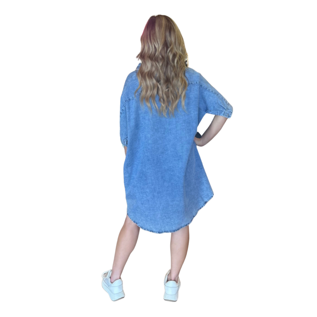 DENIM S/S BOYFRIEND DRESS