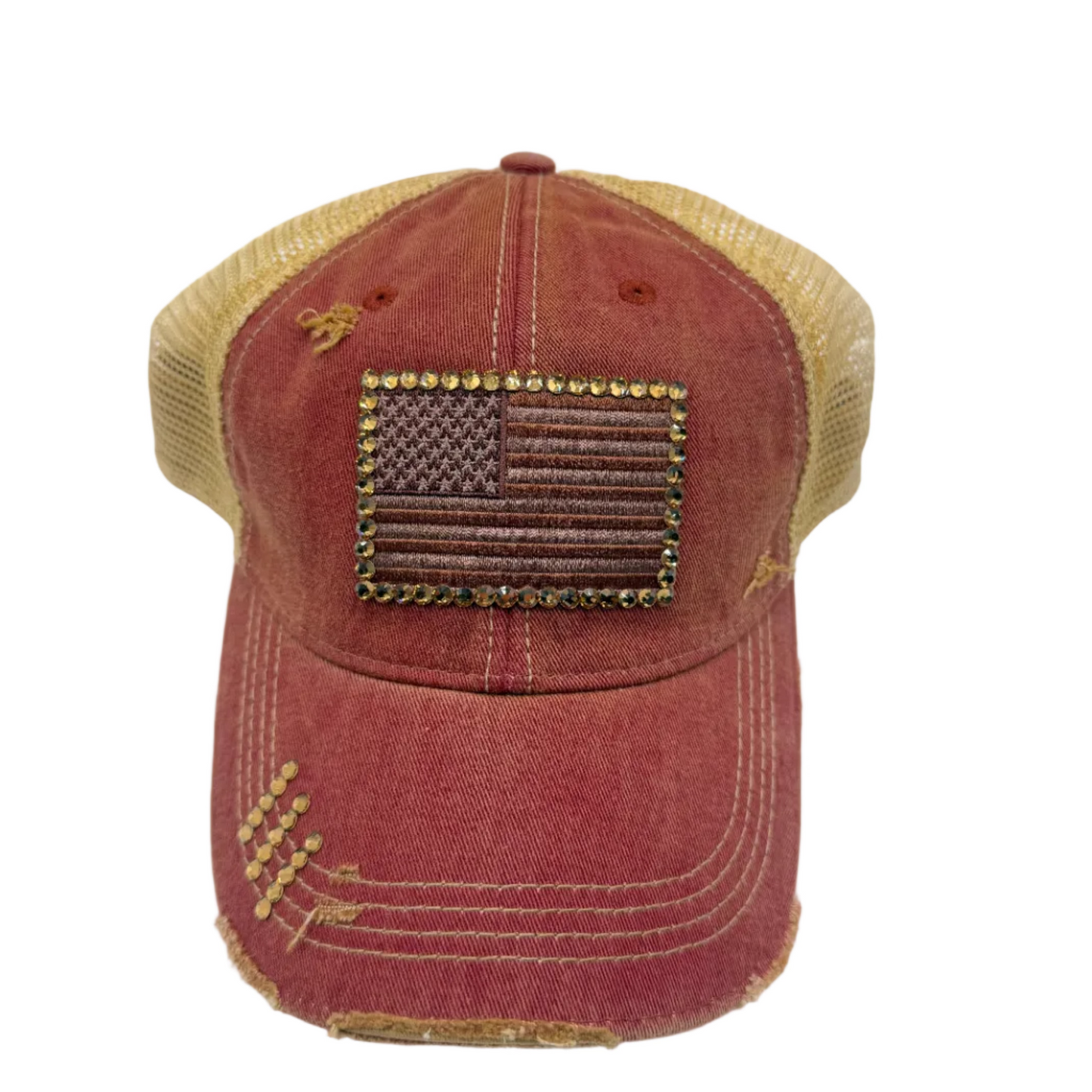 Brown flag cap