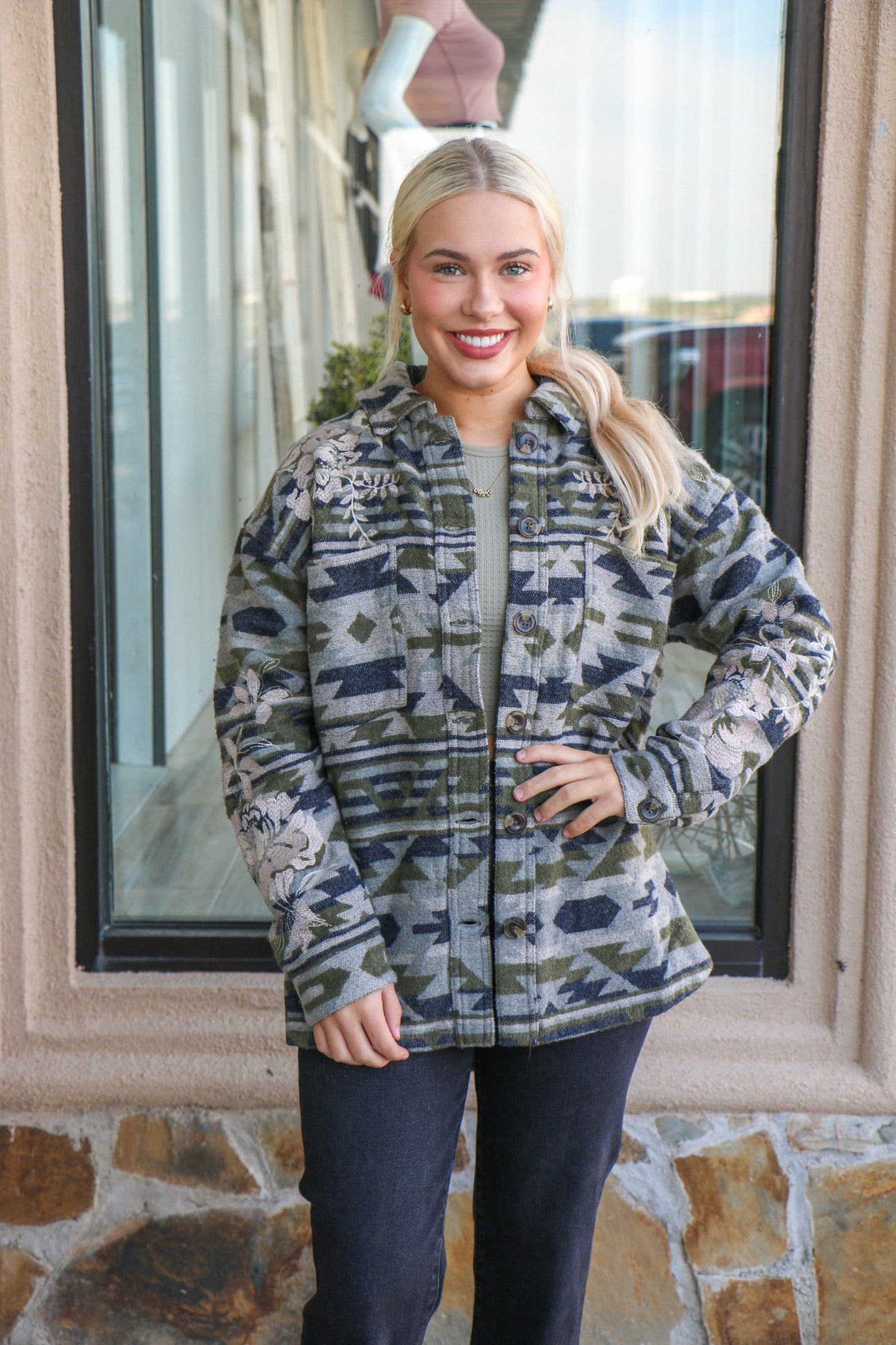 KIKIO OVERSIZED PATCH POCKET JACKET