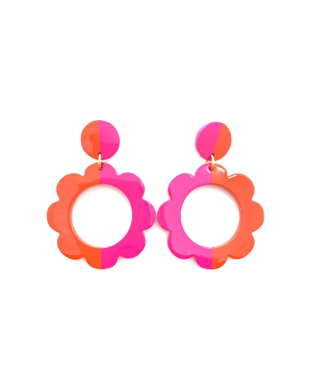 COLOR BLOCK FLOWER EARRINGS