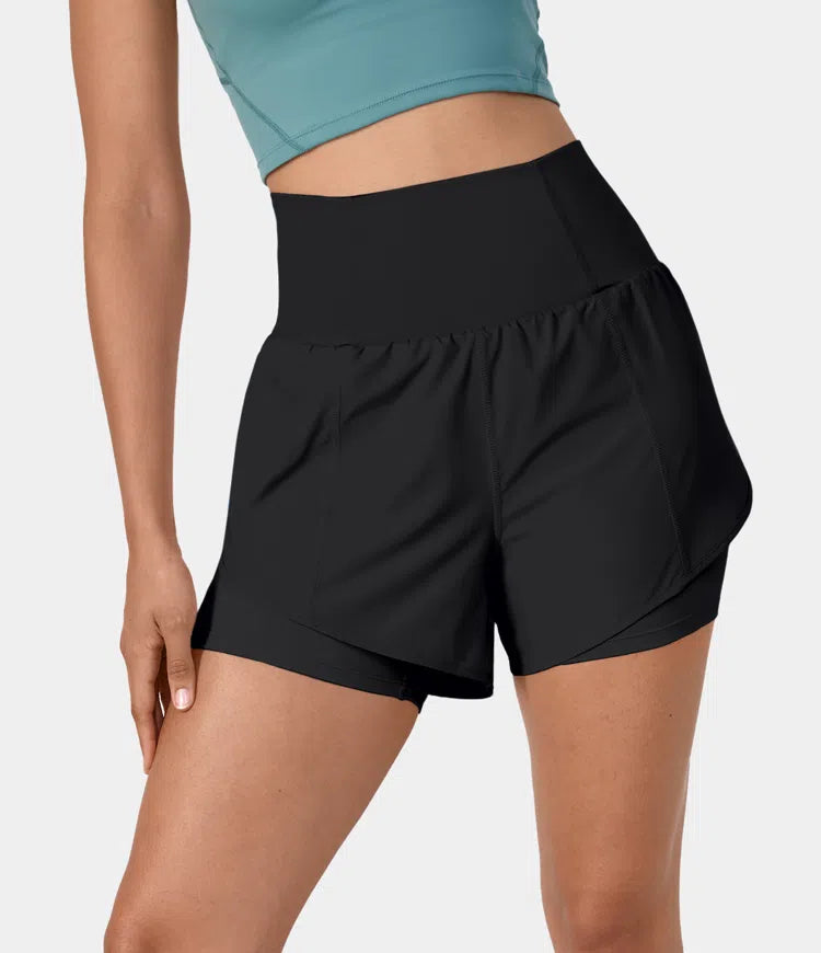 Super High Waisted Curved Quick Dry Yoga Shorts