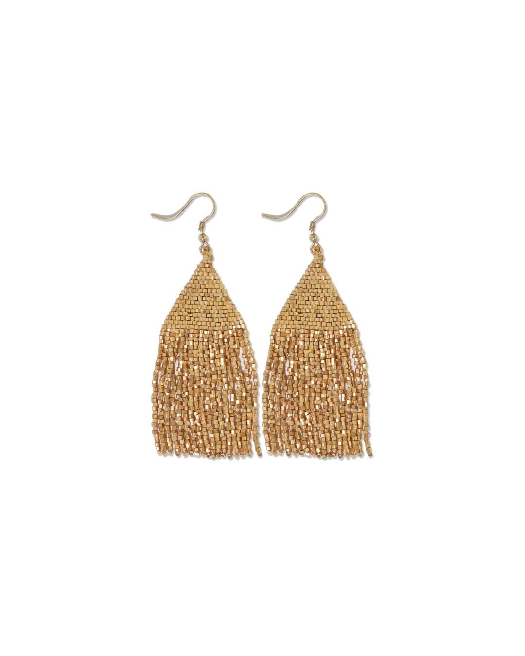 LEXIE HORIZONTAL LINES BEADED FRINGE EARRING