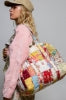 Quilted patchwork weekender bag