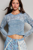Vintage-wash crop top