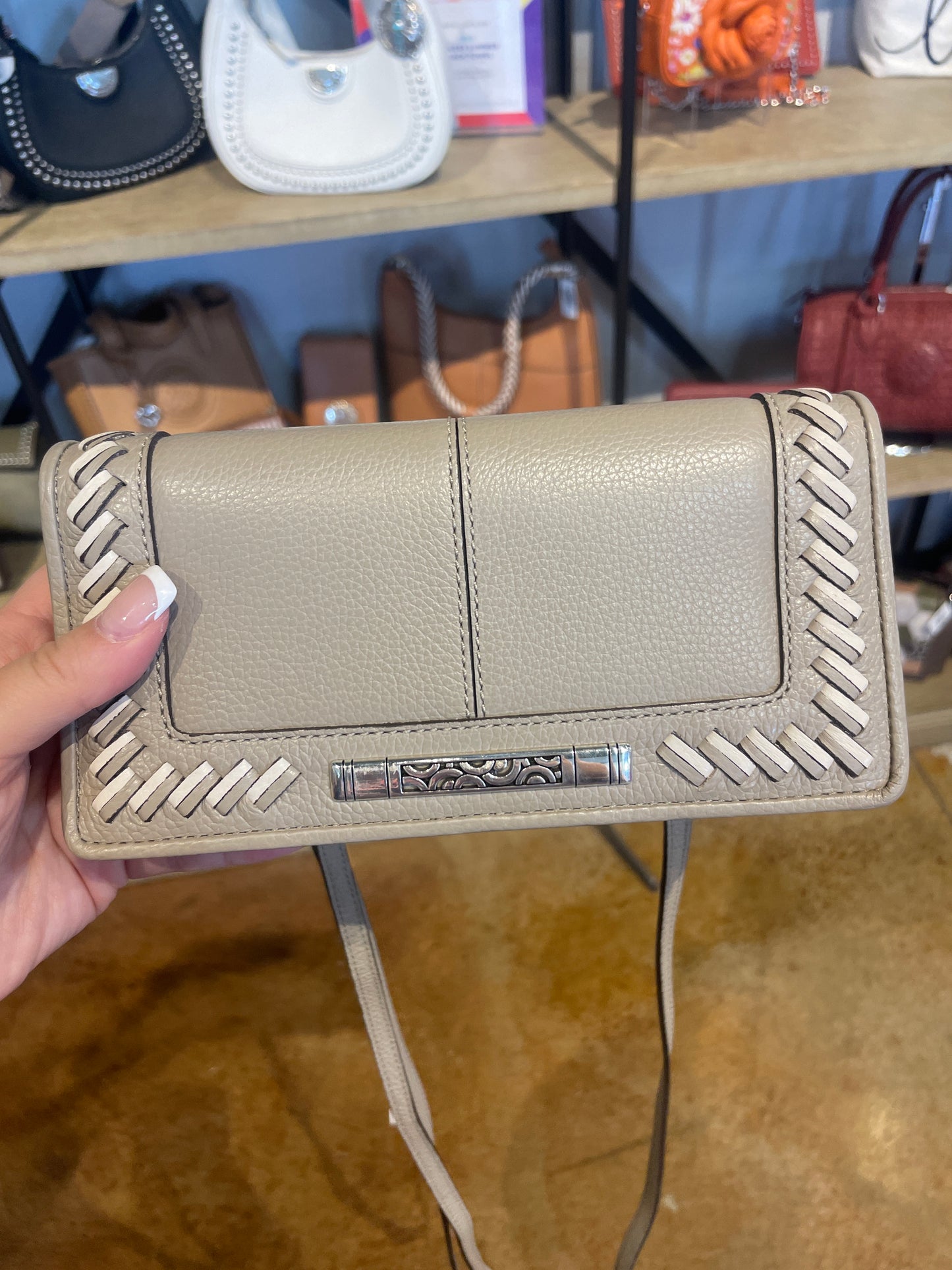 small tan purse
