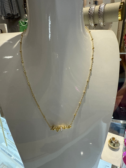 Big sis short necklace gold