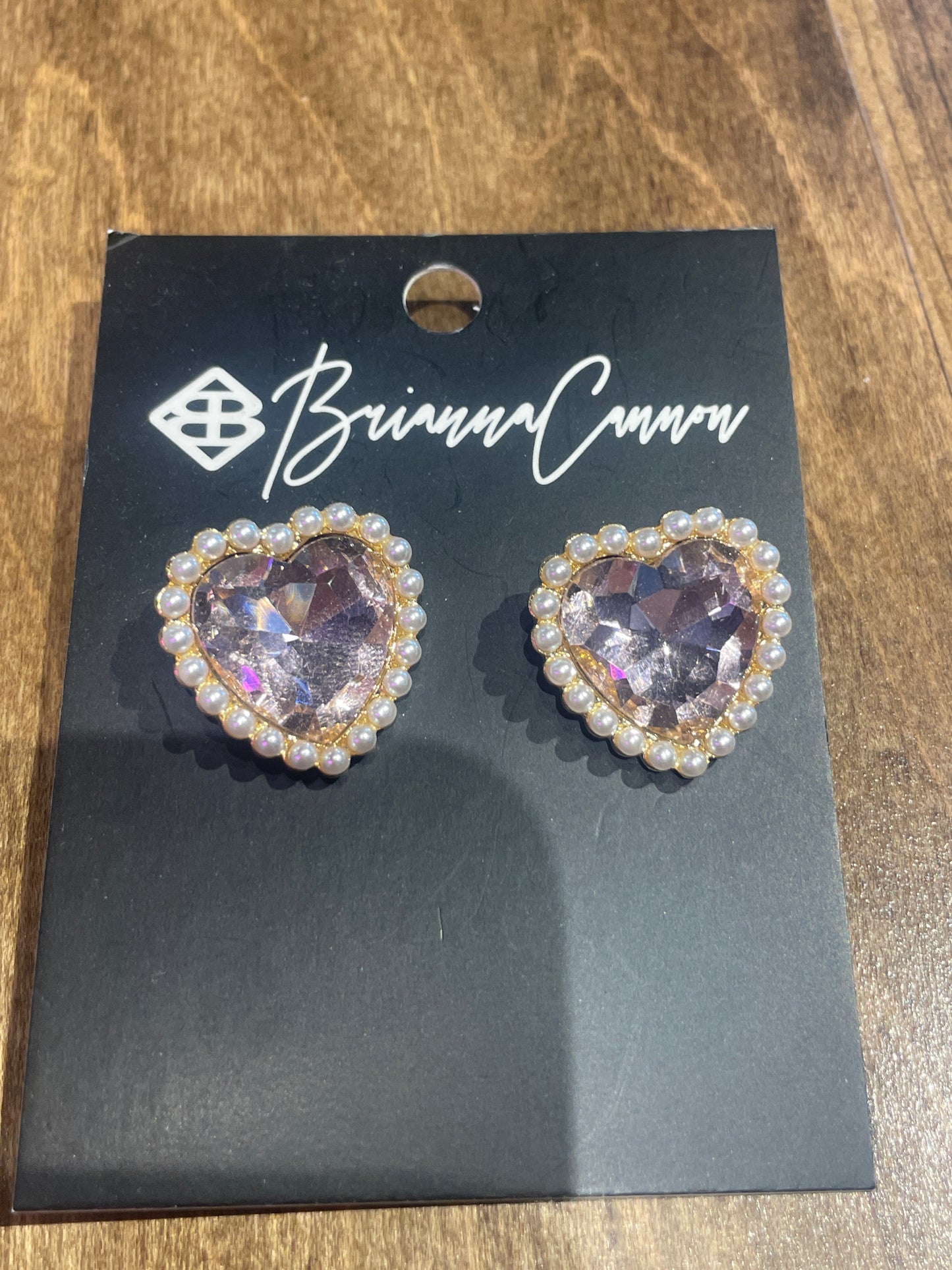 LIGHT PINK CRYSTAL & PEAL STUDS
