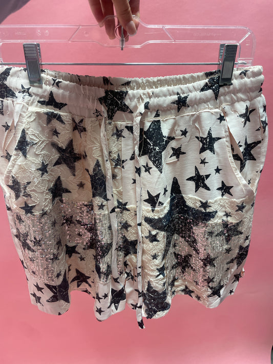 Shorts With Sequin Patches