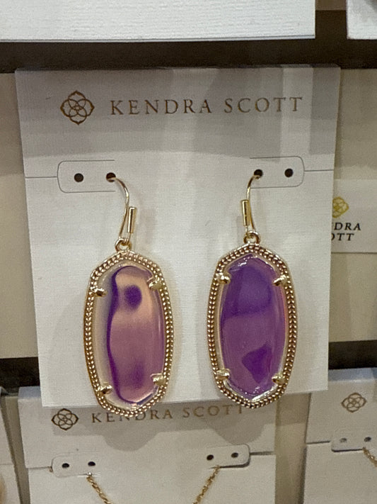 ELLE EARRING GOLD DICHROIC GLAS