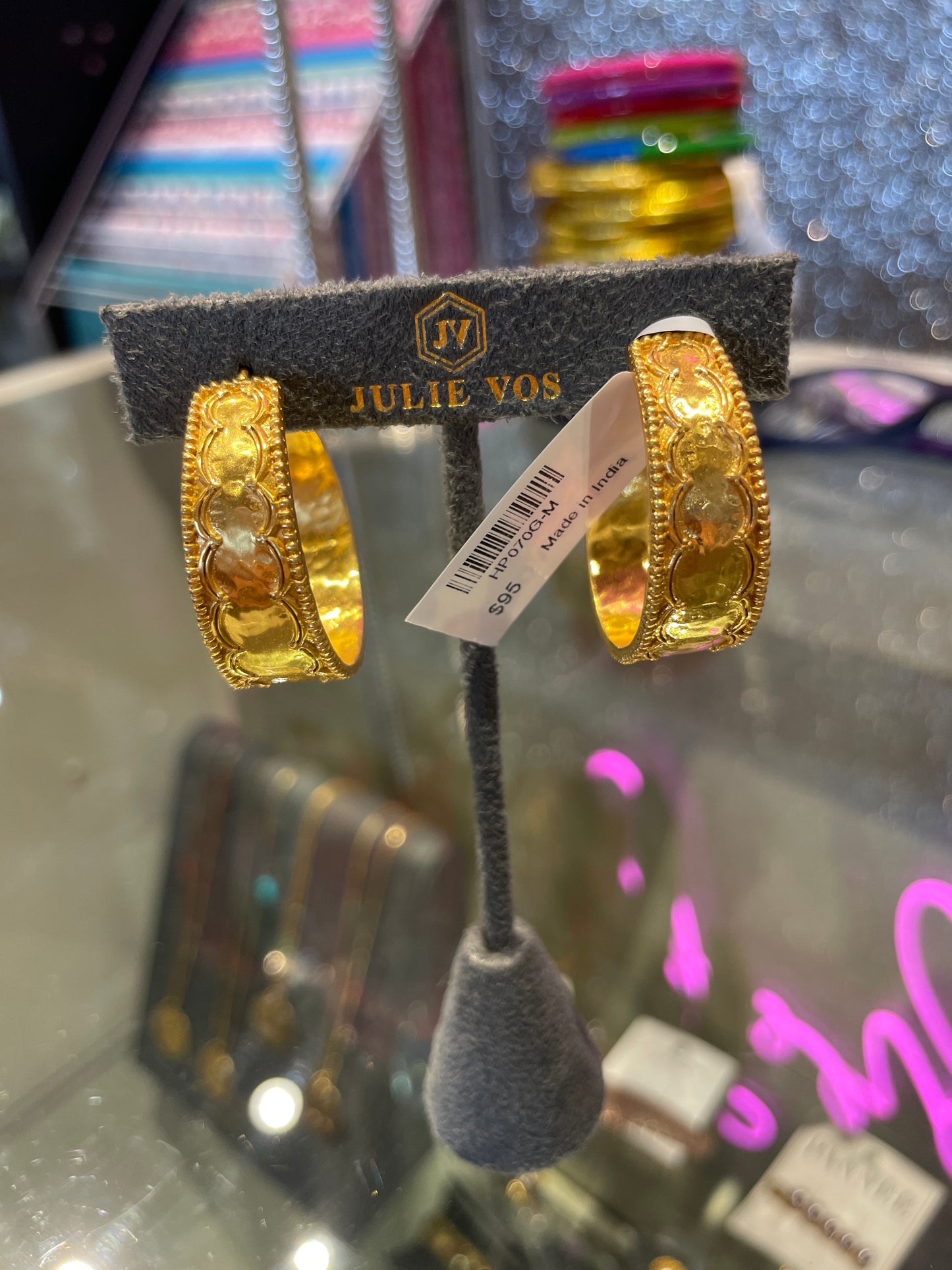 GOLD CUBIC HOOP LARGE