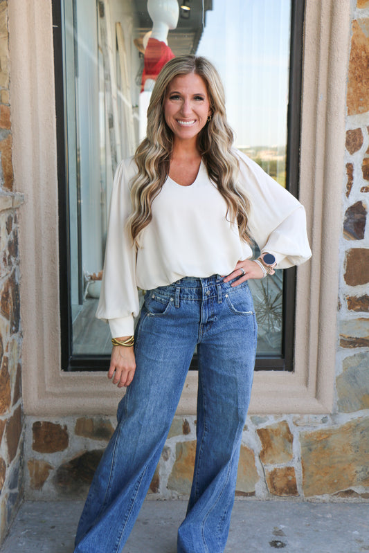 Wild sleeve puff sleeve top