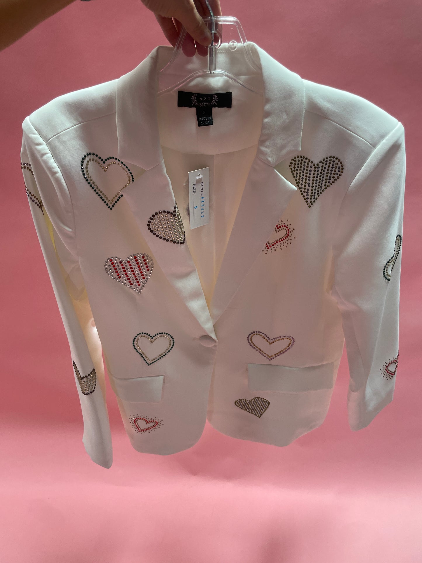 SONYA RHINSTONE HEART BLAZER