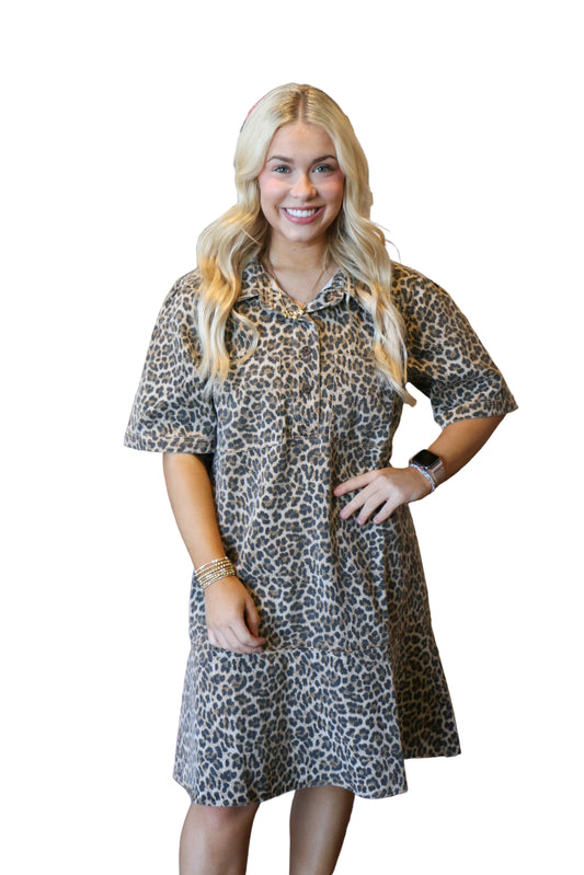 camelia leopard dress