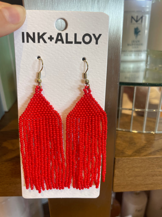 SOLID BEADED FRINGE TOMATO RED