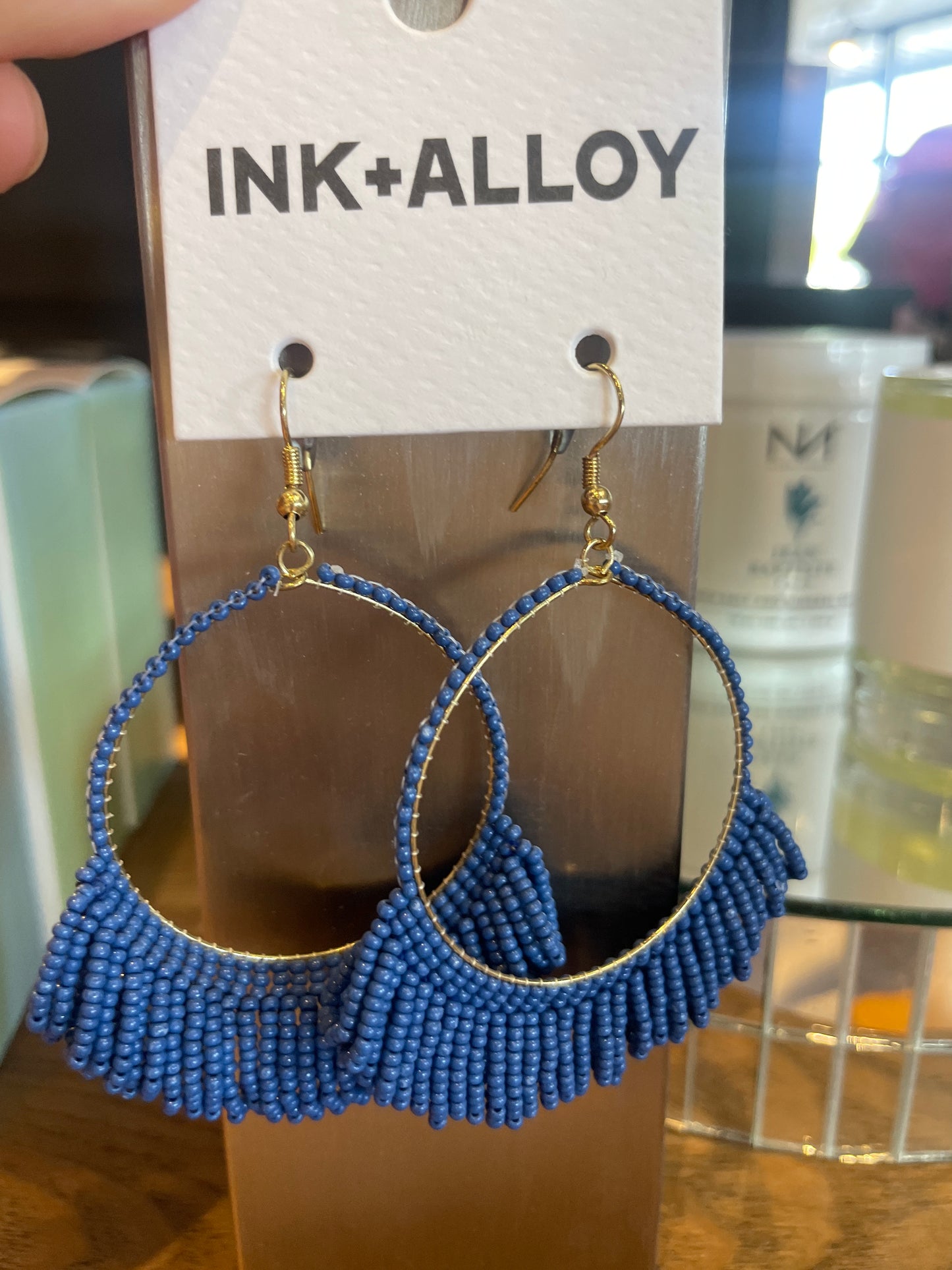 FRINGE HOOP SEED BEAD EARRING~2