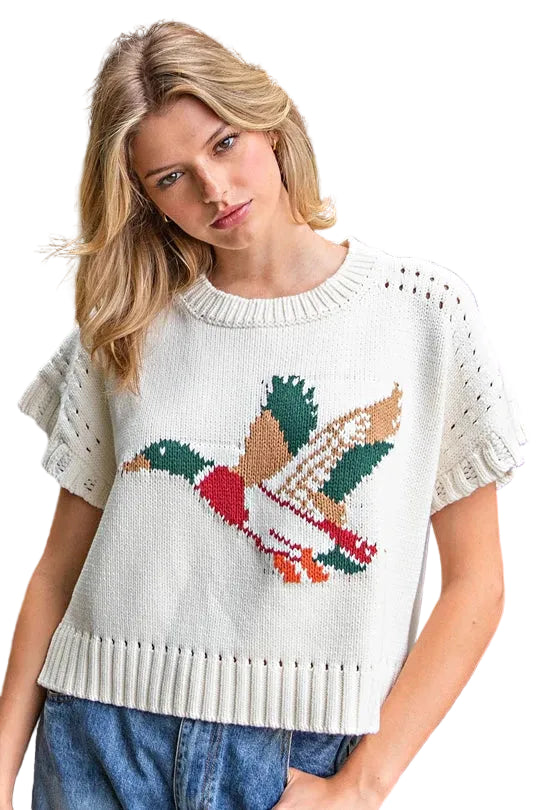 Duck short sleeve sweater