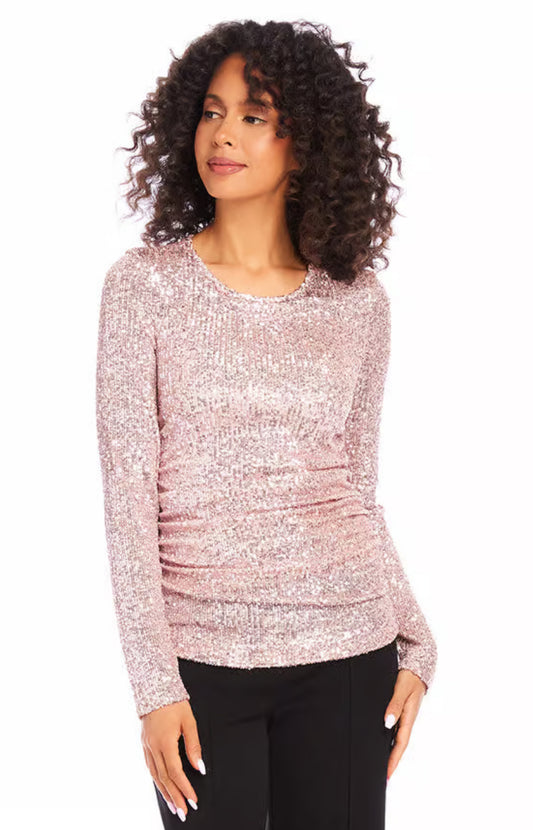 Pink Shimmer Sequin Top