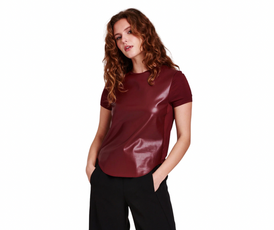 FAUX LEATHER TOP