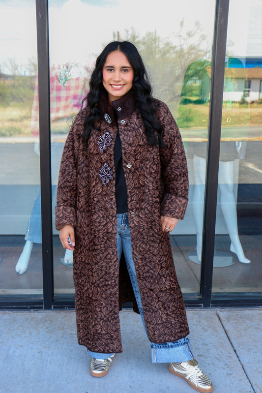 One size brown fur jacket