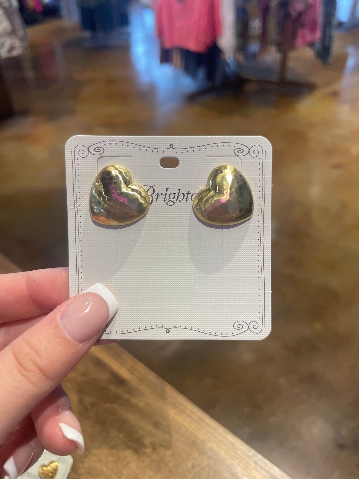 gold heart earrings