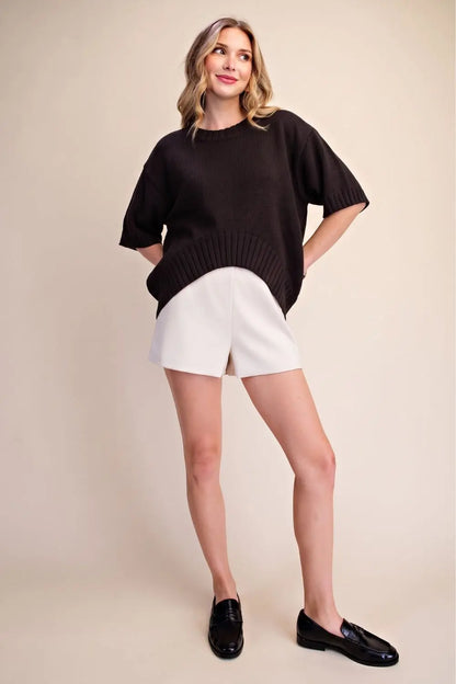 Soft Feel Asymmetric Hem Sweater