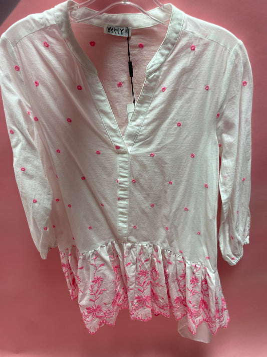 White/Pink Stitch Dress