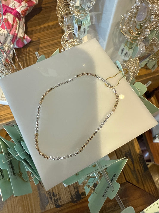 Blissful pattern 2mm mixed metal bracelet