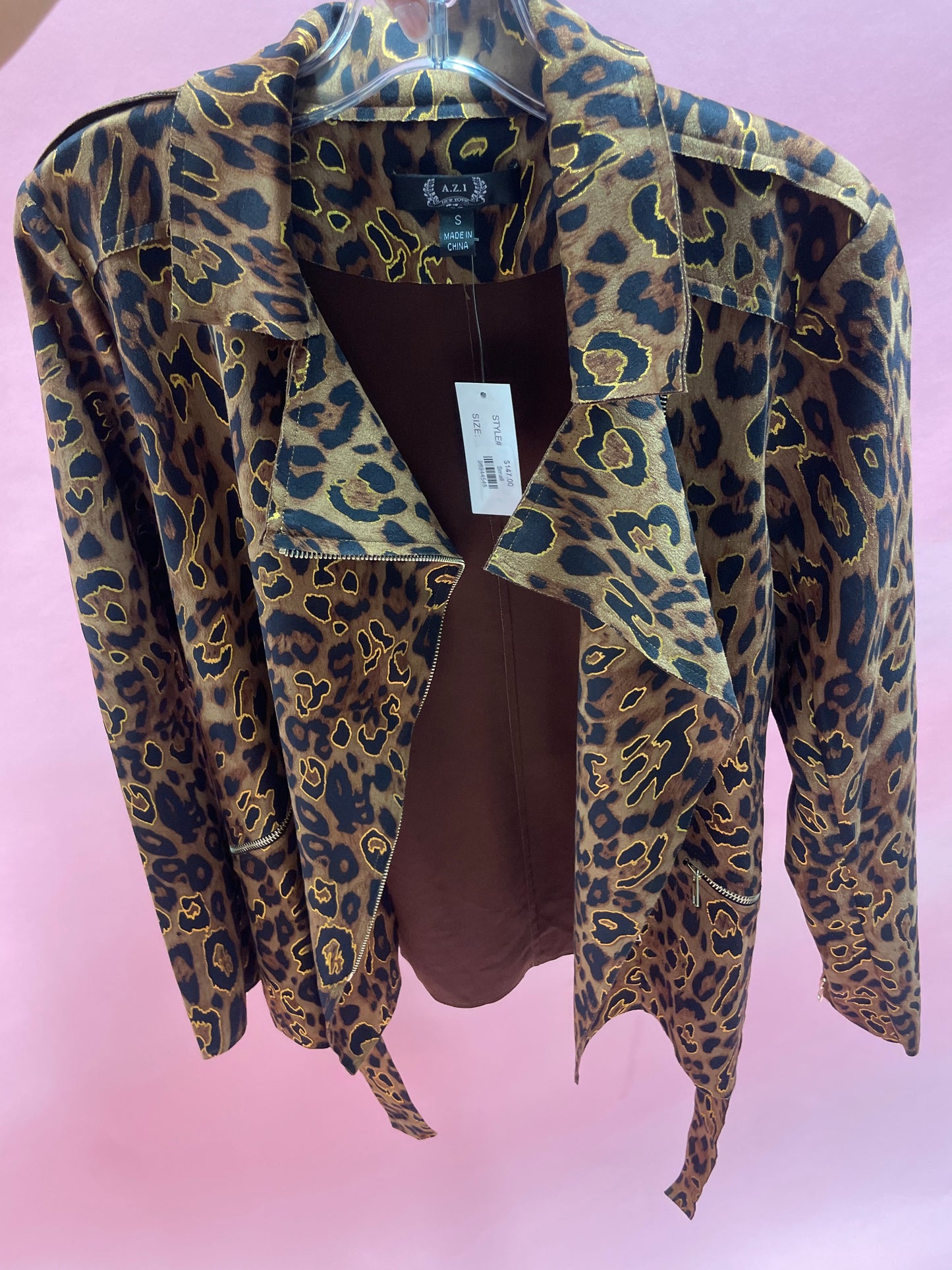 leopard side zipper jacket