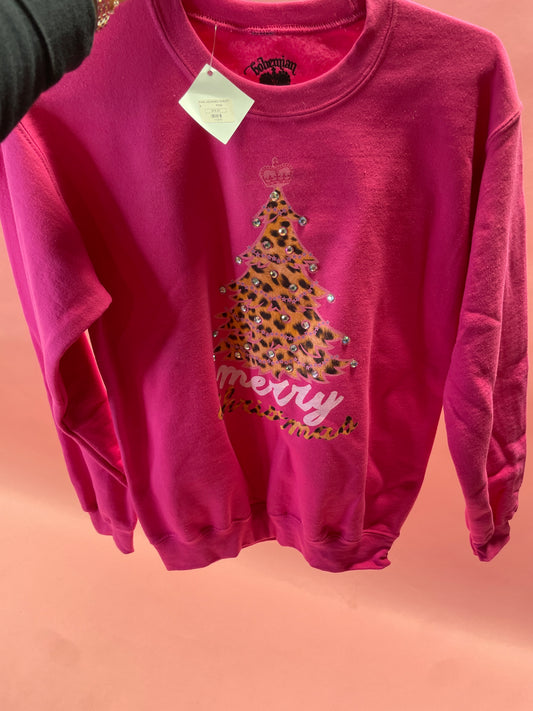 PINK LEOPARD CHRISTMAS SWEATER