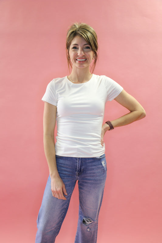DBL Layered Crew Neck S/S Top