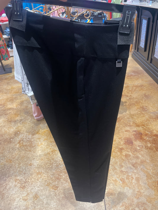 BLACK WIDE BAND ELASTIC WAIST P/O ANKLE PANTS