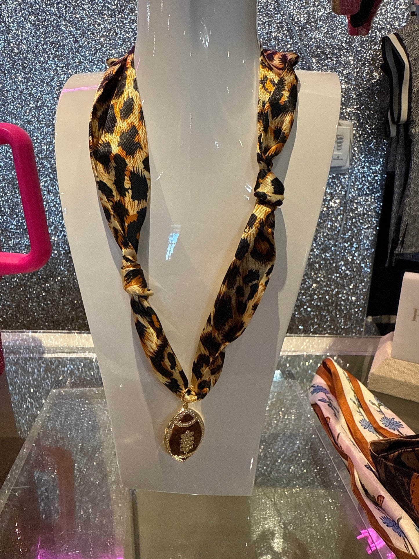 Football on Scarf Necklace