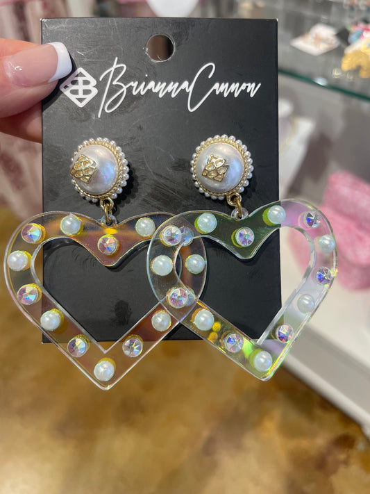 heart earrings green