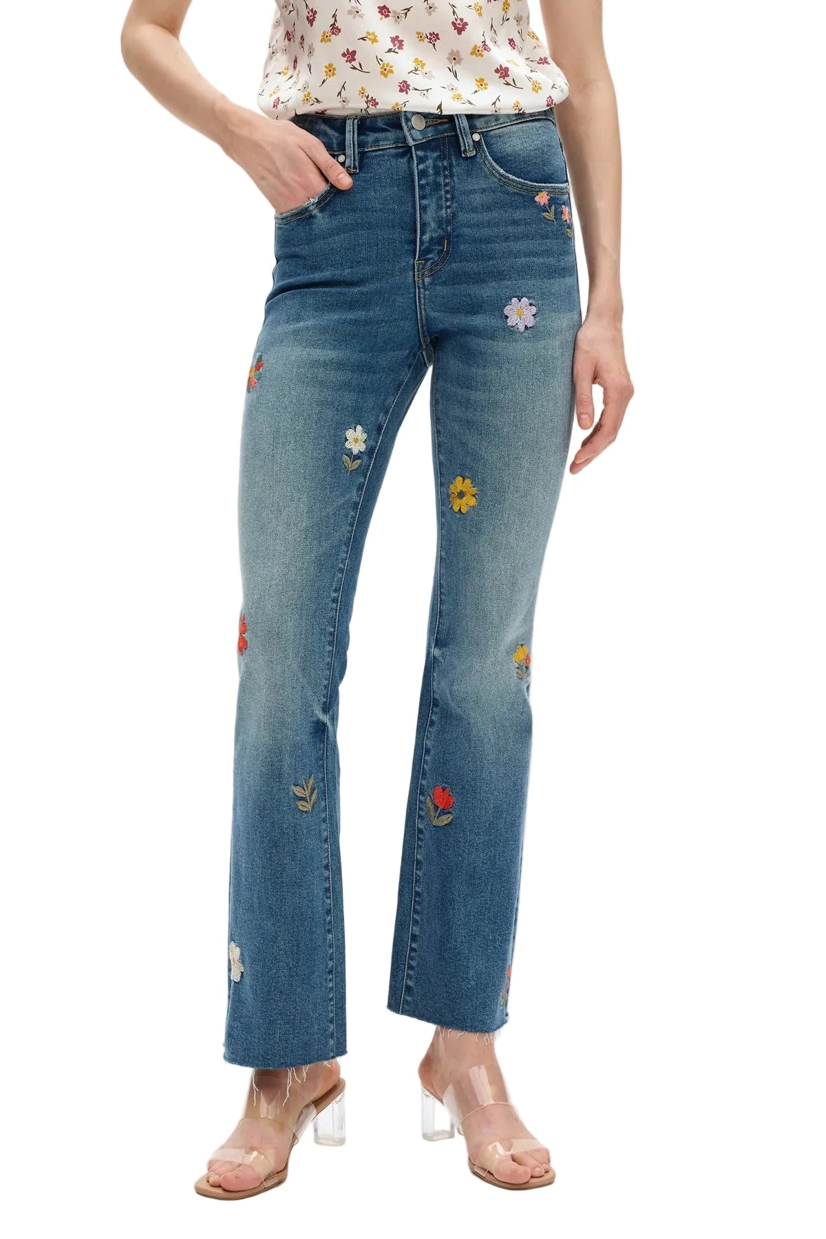 FLORA MID RISE BOOTCUT JEANS