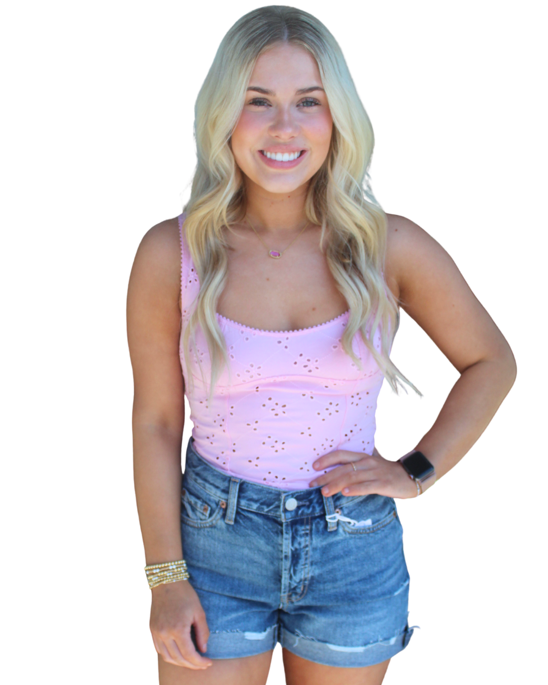 FULL BLOOM EYELET CAMI