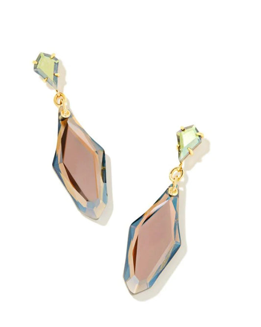 ALEXANDRIA EAR GOLD GRAY DICHROIC GLASS